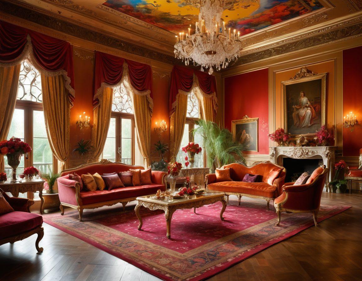 A regal setting with opulent furnishings, showcasing an elegantly dressed royal couple enjoying an extravagant feast, surrounded by vibrant colors and luxurious decor. Incorporate elements of joy and celebration, such as confetti raining down and guests dancing in the background. The image should evoke a sense of exclusivity and delight in indulging in life's pleasures. super-realistic. vibrant colors. luxurious atmosphere.